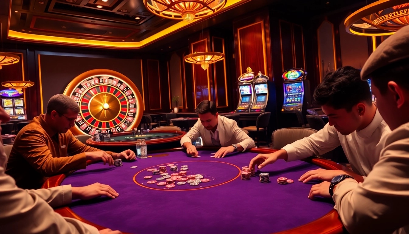Exciting poker game and roulette action at W88 casino.