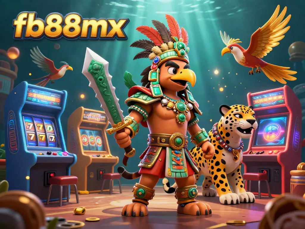 Engage in thrilling casino action at fb88mx with vibrant character illustration and game elements.