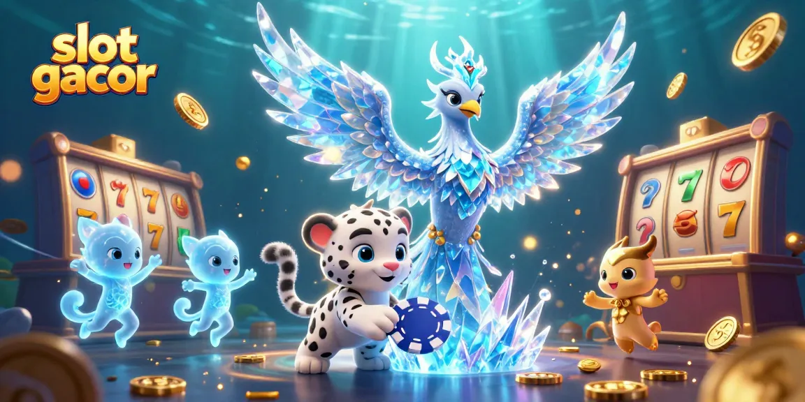 Experience the excitement of slot gacor with a vibrant 3D casino illustration showcasing fun characters and game elements.