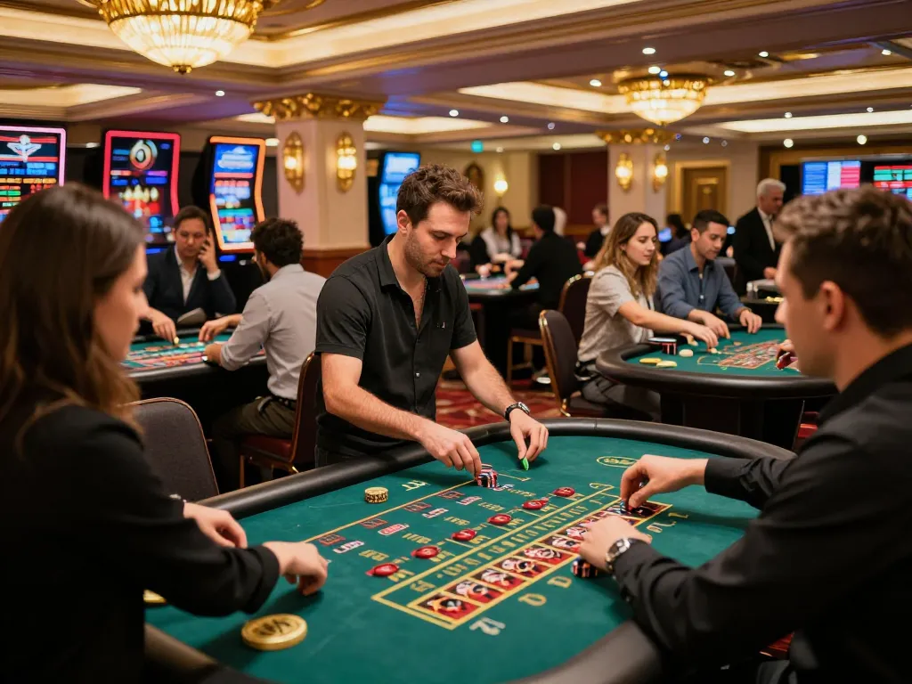 Experience thrilling gameplay at 98win com with players at blackjack and roulette tables