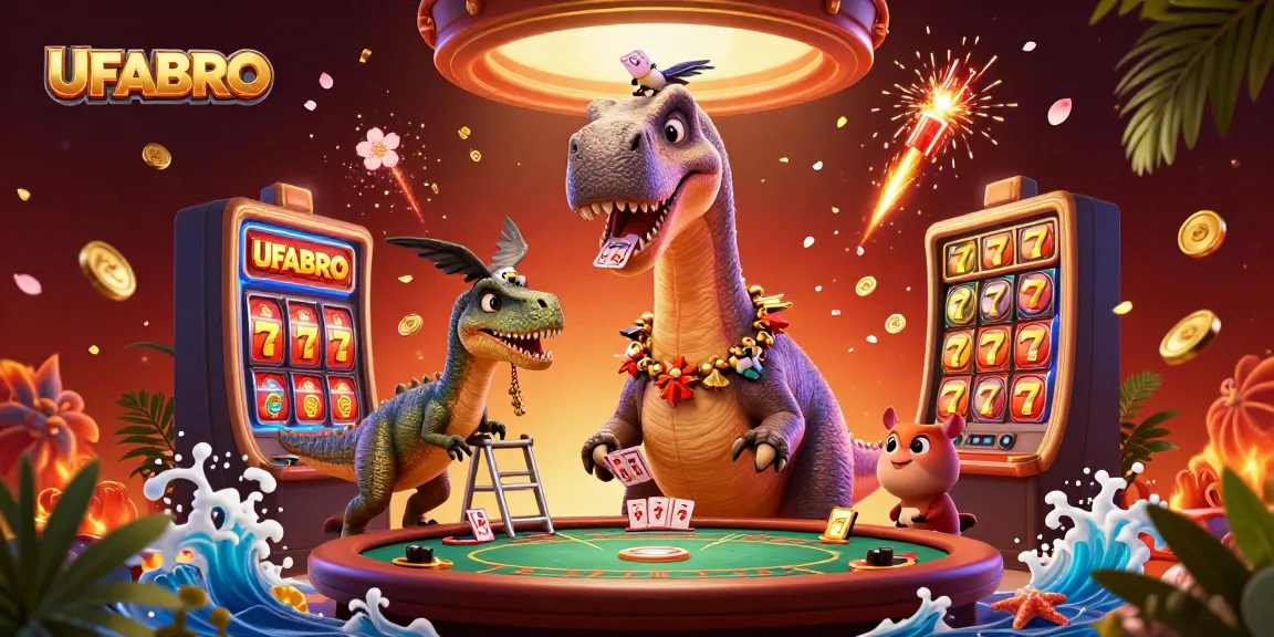 Win big at UFABRO with lively gambling scenes, showcasing fun characters and vibrant casino elements.