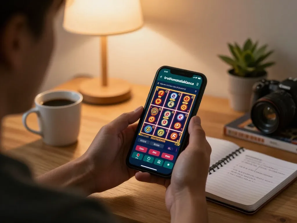 Permainan smartphone yang menarik di aplikasi kasino truthontatelabianca sambil fokus pada strategi.