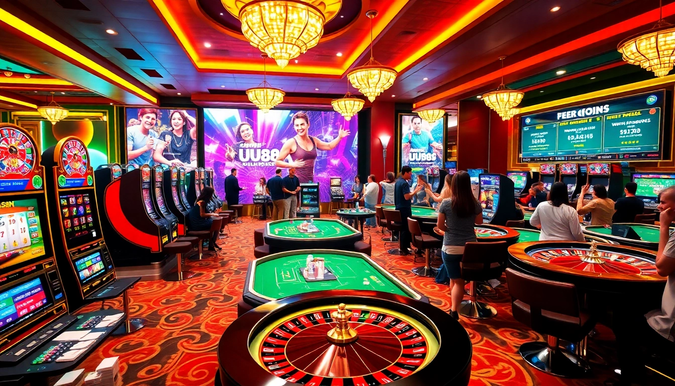 Experience thrilling gaming action at UU88 with vibrant casino tables and dynamic online interfaces.