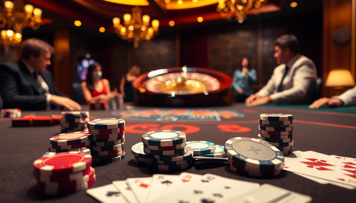 Experience thrilling poker action at W88 with luxury chips and cards in a vibrant casino.