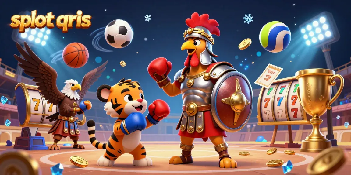 Experience exciting wins with slot qris in a dynamic 3D gaming scene featuring vibrant characters and game elements.