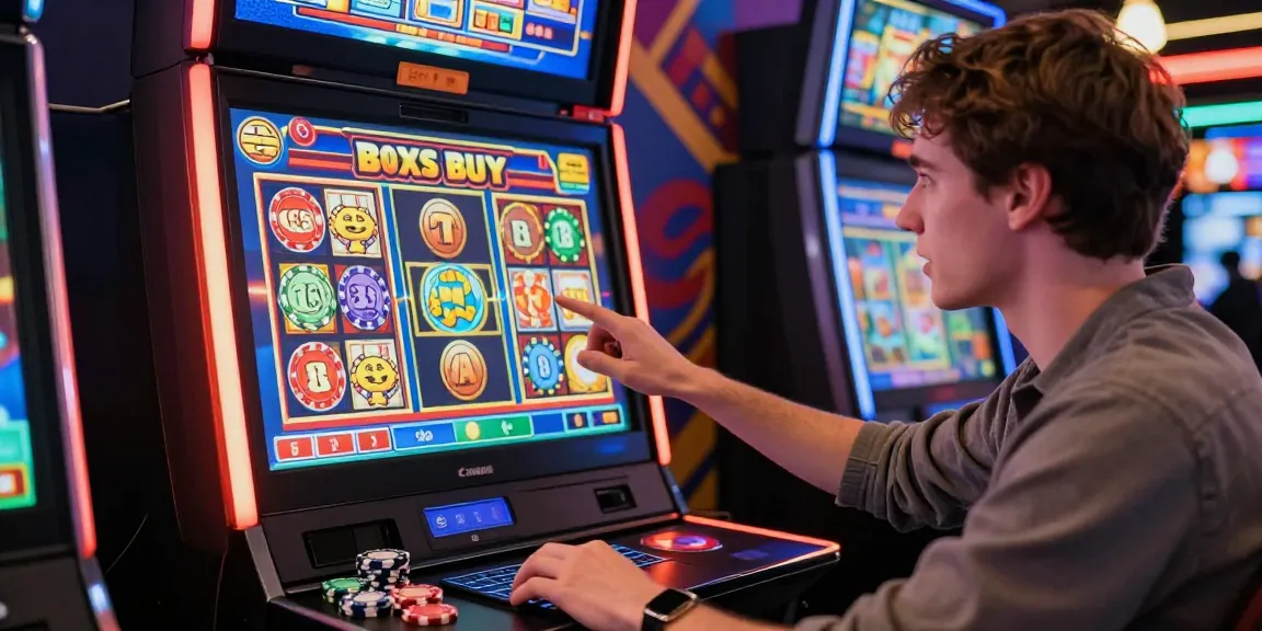 Player enjoying bonus buy slots at an online casino, showcasing excitement and vibrant graphics.