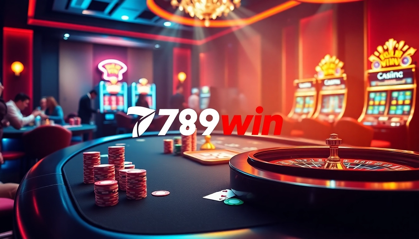 Experience the thrill of 789win at a vibrant poker table with colorful chips and exciting gameplay.