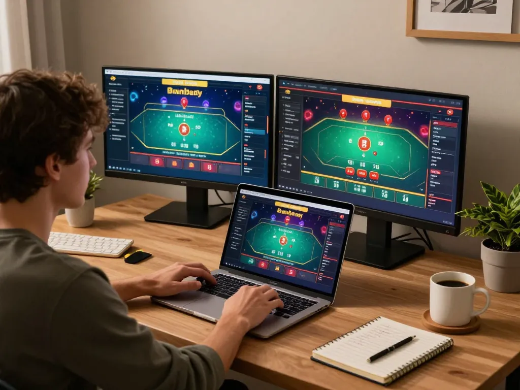 Playing a live dealer blackjack game on 789F's online casino platform, with vibrant interface and strategic notes