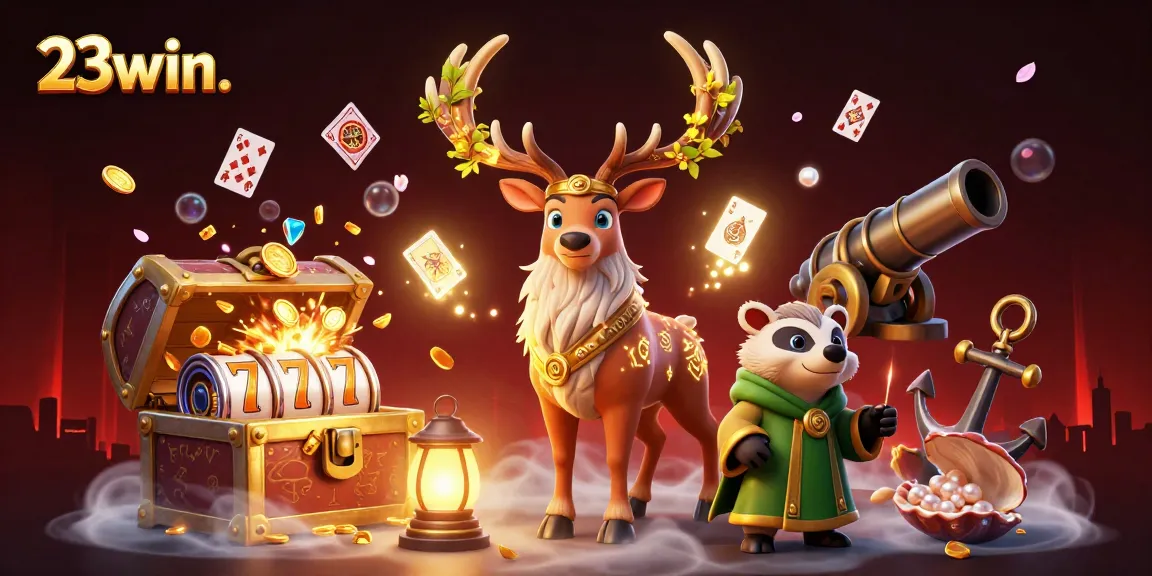 Engage in thrilling gameplay at 23win., featuring vibrant casino characters and dynamic elements.