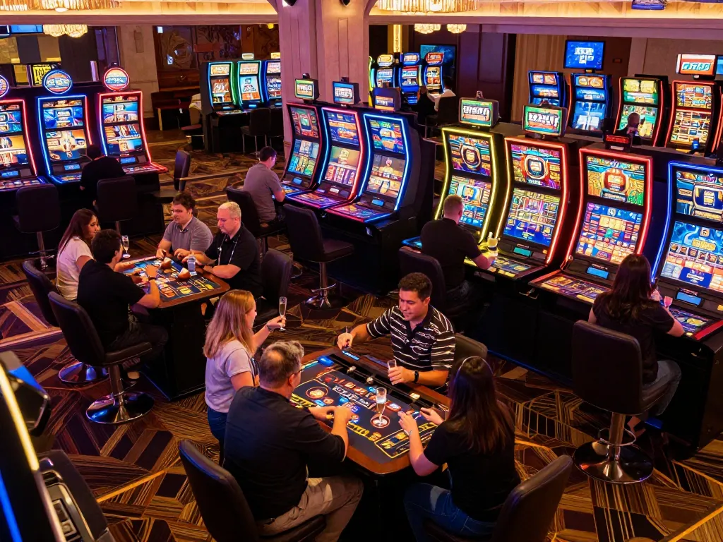 Engaged players enjoying vibrant slot machines while exploring https://vaobet.locker/ for thrilling games.