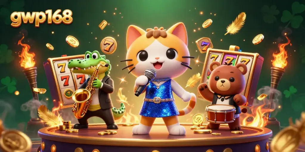 Mainkan slot gacor di gwp168 dengan ilustrasi unik penyanyi jazz kucing dan binatang lainnya!