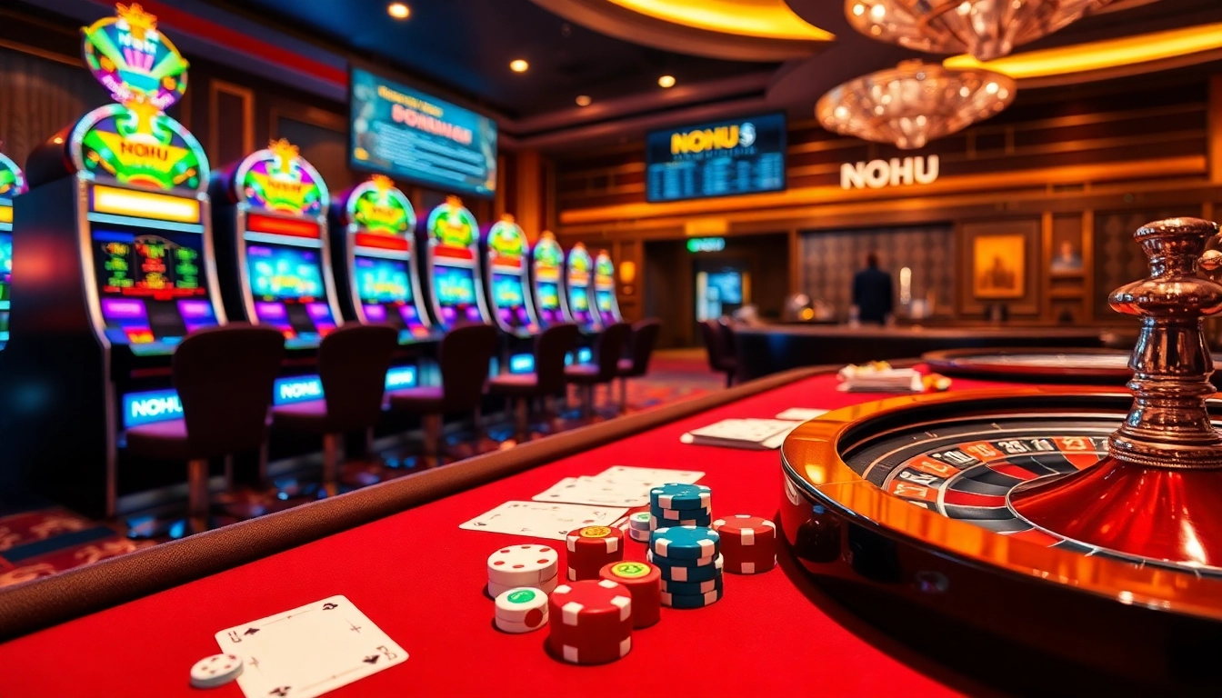 Experience the thrill of NOHU at a vibrant casino table with exciting games and odds.