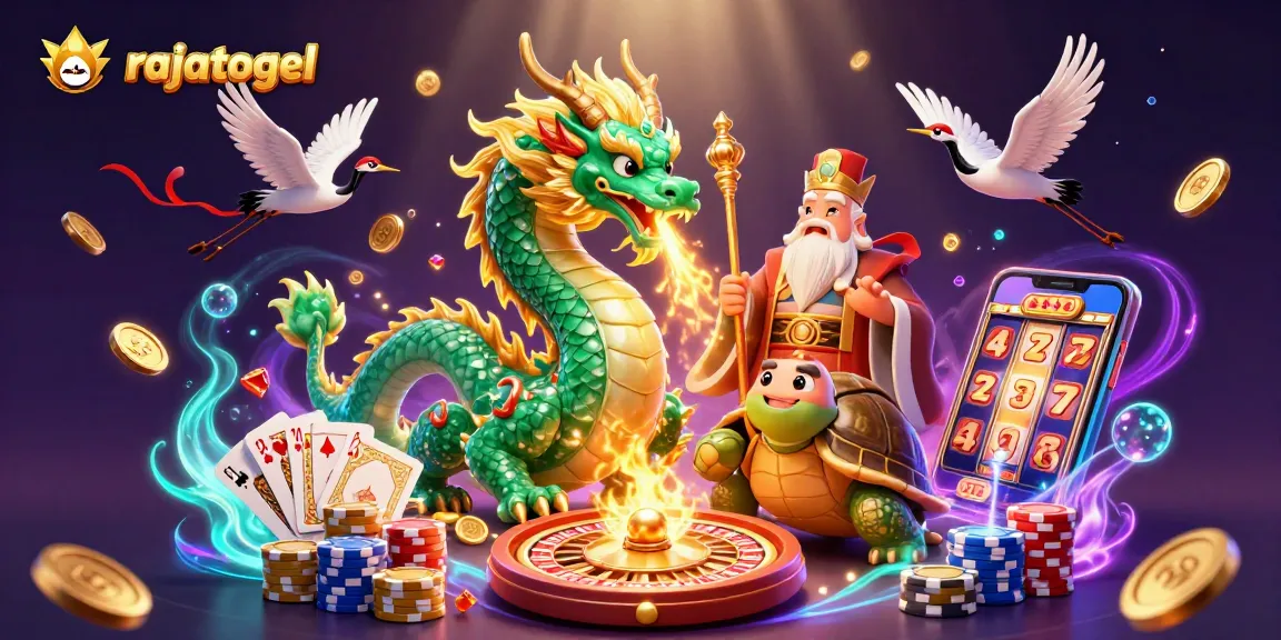 Engage with rajatogel through this vibrant illustration showcasing thrilling casino elements.