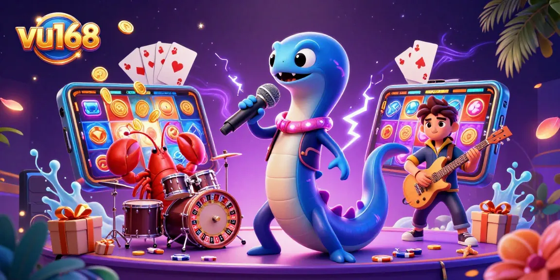 Experience the vibrant underwater casino scene at vu168 with an electric eel DJ and immersive games.