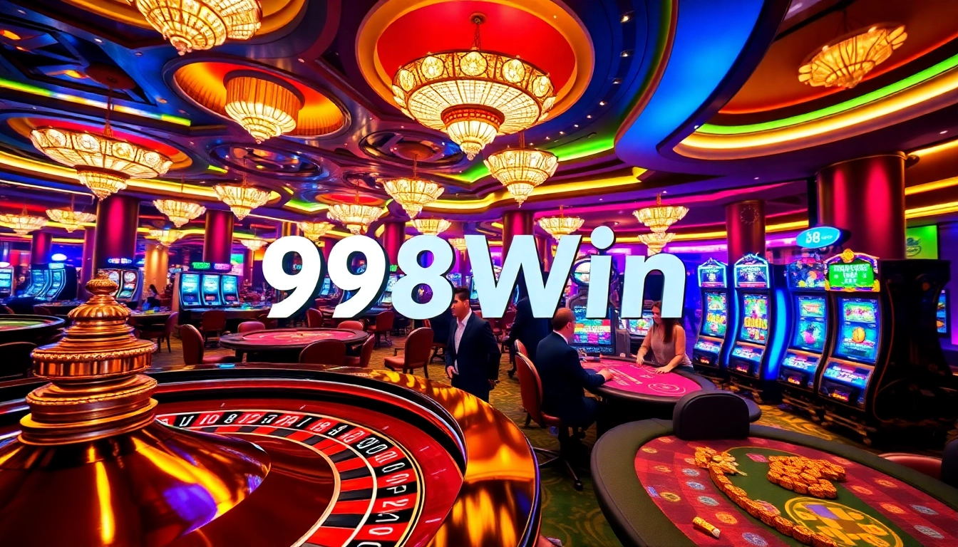 Experience the excitement of winning at 98Win with vibrant casino gaming visuals.