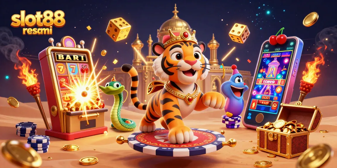 Engage with slot88 resmi through exhilarating wins and vibrant casino elements, featuring a dynamic jackpot scene.