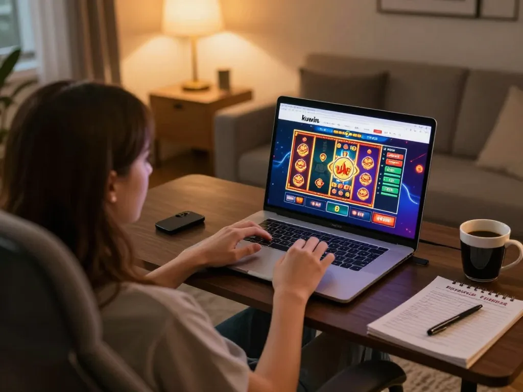 Experience thrilling kuwin online gaming with engaging visuals and strategic betting in a cozy home setup.