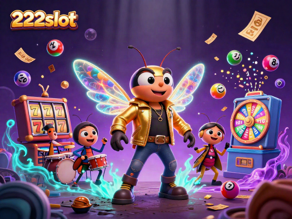 Gambar 222slot menunjukkan cicada rock star dan drummer menarik perhatian dengan permainan slot yang berwarna-warni
