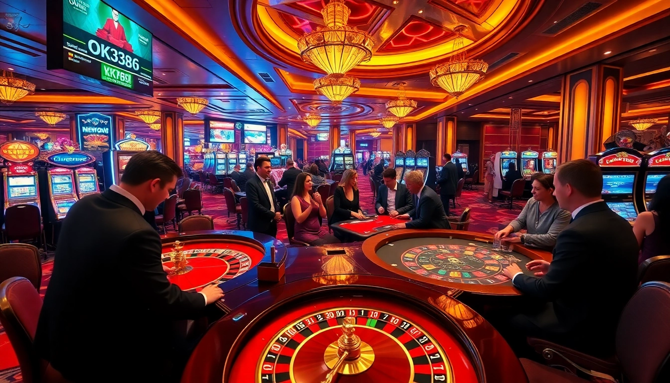 Experience thrilling gambling action at the casino with OK8386's vibrant tables and exciting games.
