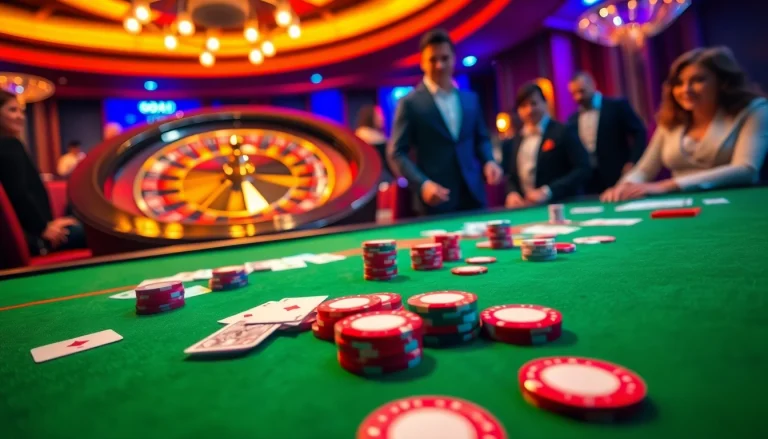 Experience the thrill of winning at https://soibet.black/ with an exciting casino scene featuring poker and roulette.