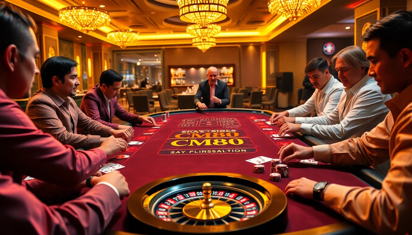 Experience high-stakes action at CM88's exclusive gambling table with vibrant card games.