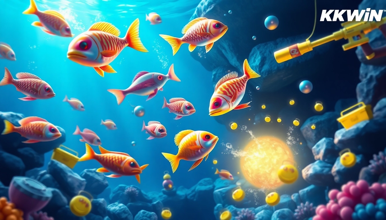 Engaging scene of bắn cá kkwin featuring colorful fish and dynamic gameplay elements.