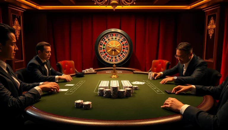 Engage with thrilling gameplay at https://new88bet.us/ featuring a luxurious poker table adorned with vibrant chips.