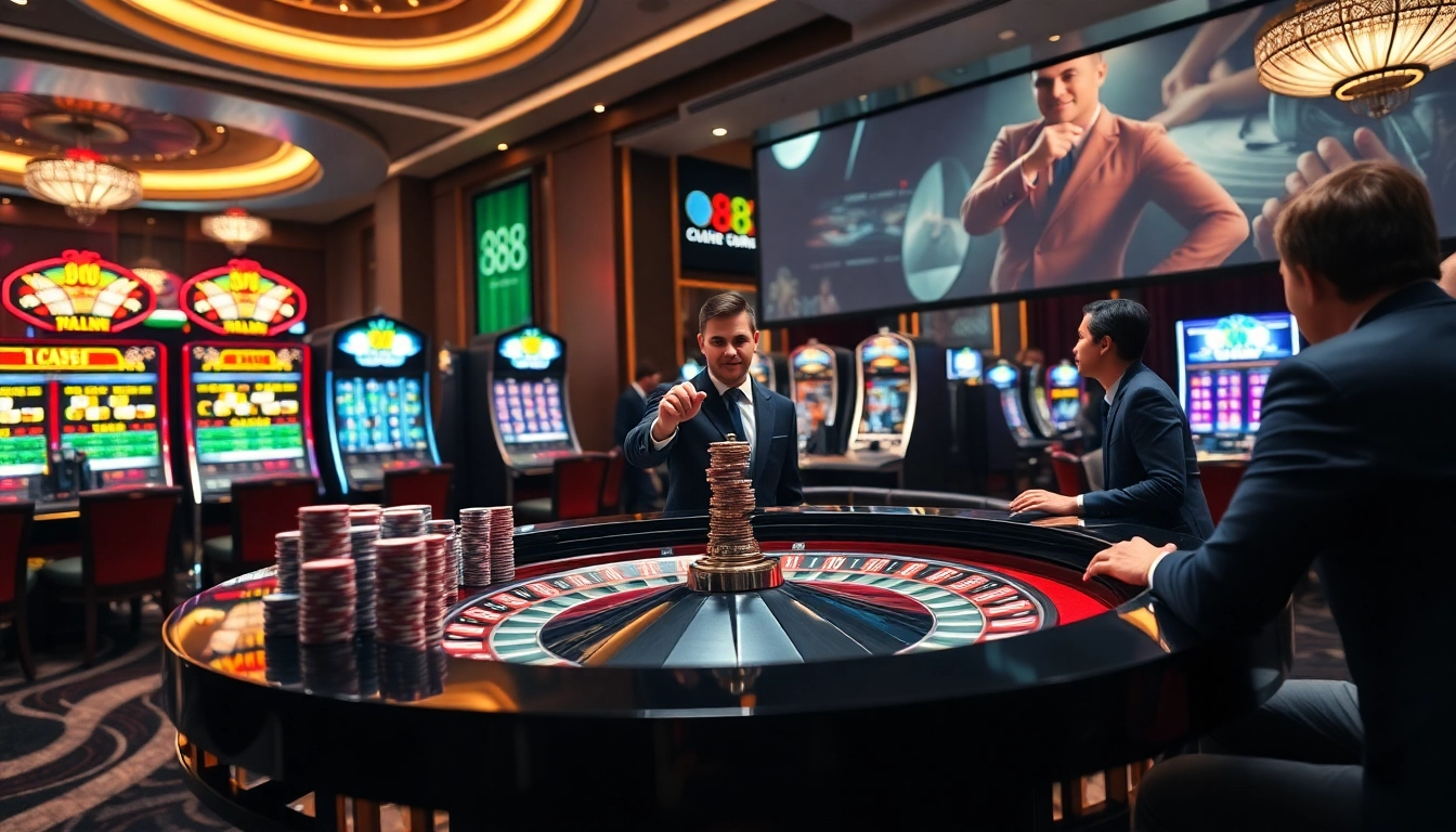 Excited players betting at the roulette table in 888 new online casino