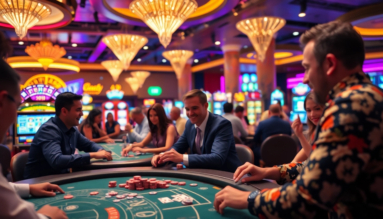 Menghadiri permainan luxury777 game dengan suasana kasino yang meriah dan penuh kegembiraan.