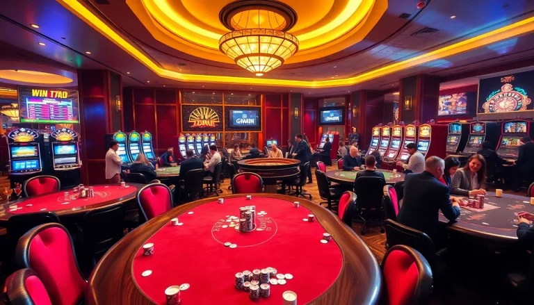Players celebrating wins and strategizing at the luxurious 13win casino tables.