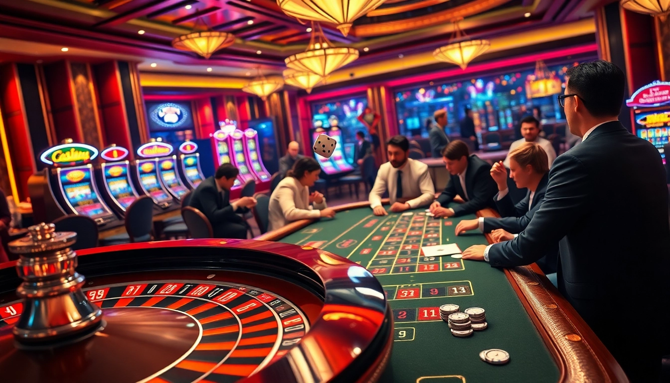 Kèo nhà cái betting highlights in an exciting casino scene with players at the poker table.