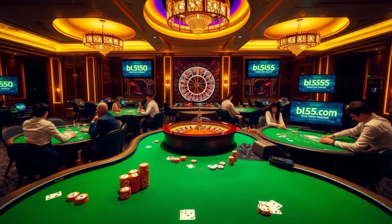 Experience thrilling gameplay at bl555.com with vibrant casino tables and dynamic action.