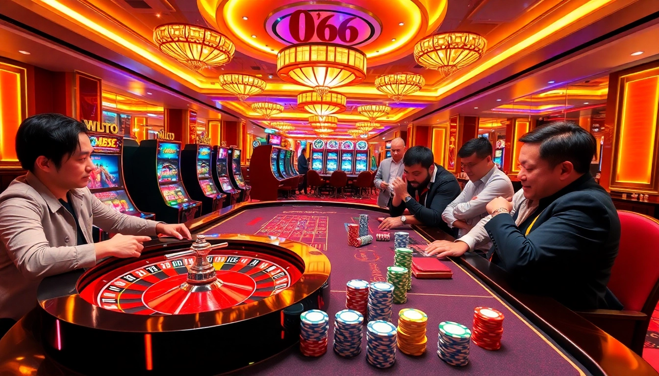 Experience the thrill of Nhà cái Do666 through dynamic online gambling activities in a vibrant casino setting.