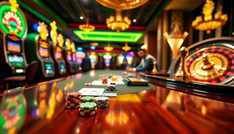 Players enjoying a luxurious casino experience at 888 TO with vibrant tables and winning excitement.