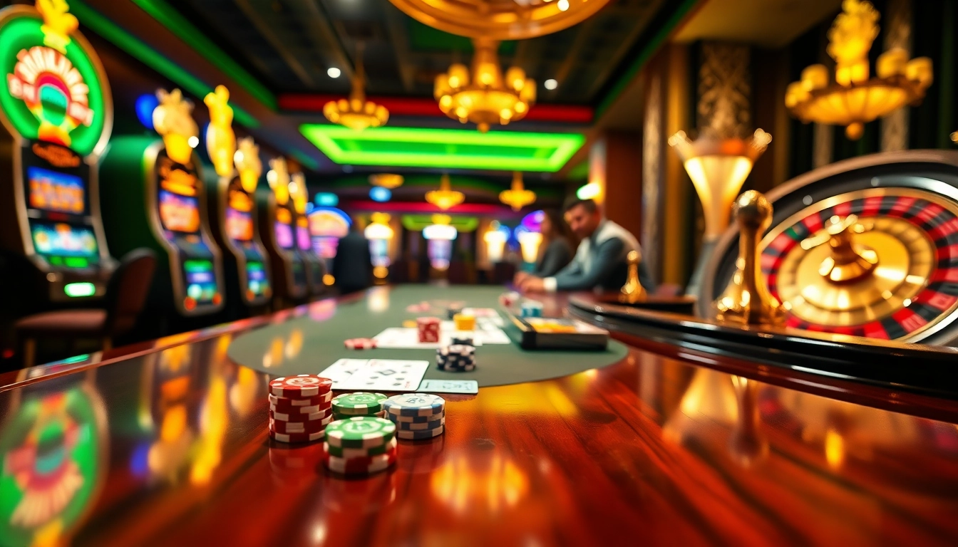 Players enjoying a luxurious casino experience at 888 TO with vibrant tables and winning excitement.