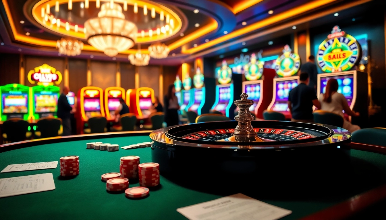 Exciting casino scene at https://gg88.mov/ with roulette wheel, poker chips, and colorful slot machines.