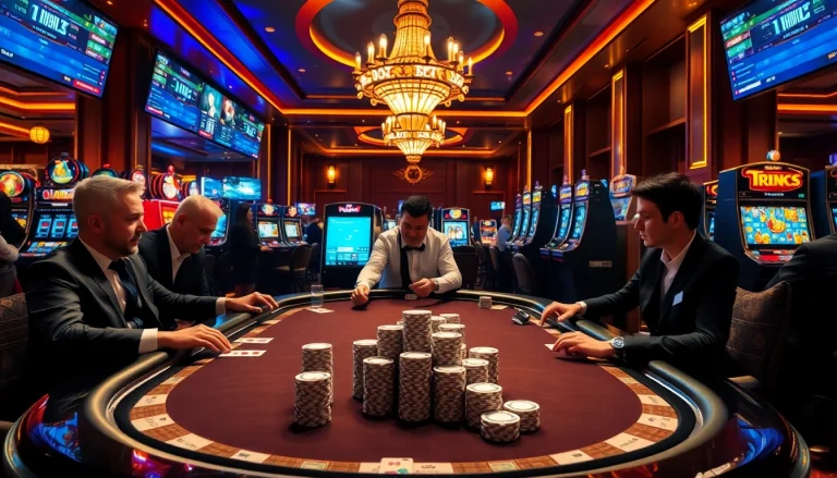 Engaging poker scene at https://11betn.com/ with professional dealers and vibrant players.