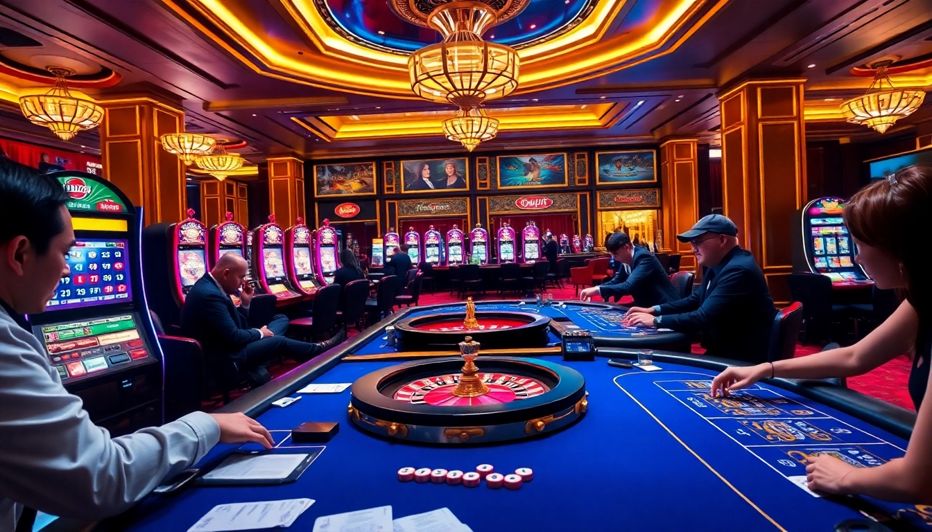 Experience thrilling gameplay at https://sx88.site/ with luxury casino tables, poker chips, and vibrant slot machines.