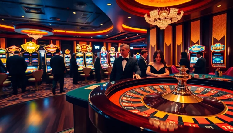 FLY88 gamers placing bets at a luxury casino roulette table with vibrant chips.