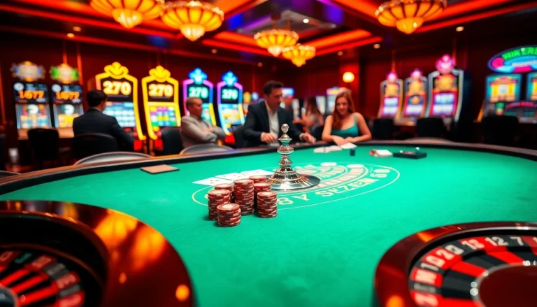 Excited players strategizing at a blackjack table in a luxurious casino setting on 88xx.com