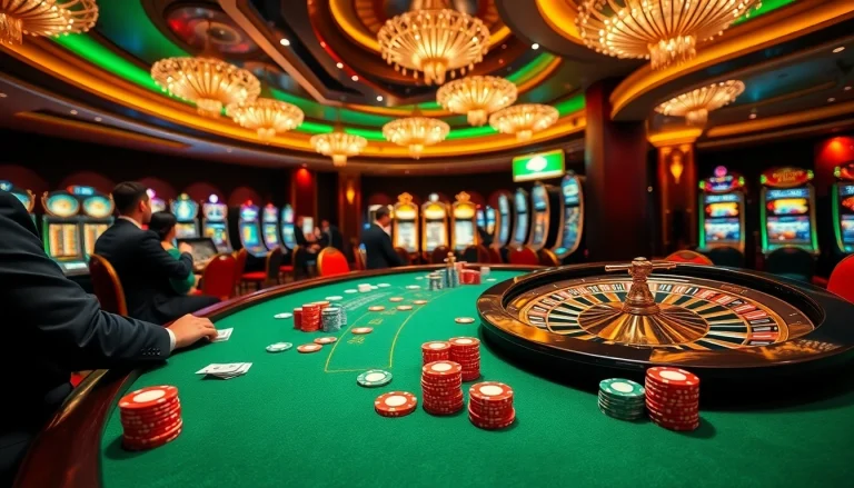 Experience thrill at https://xin88.hot/ with vibrant casino games featuring poker chips, roulette, and slot machines.