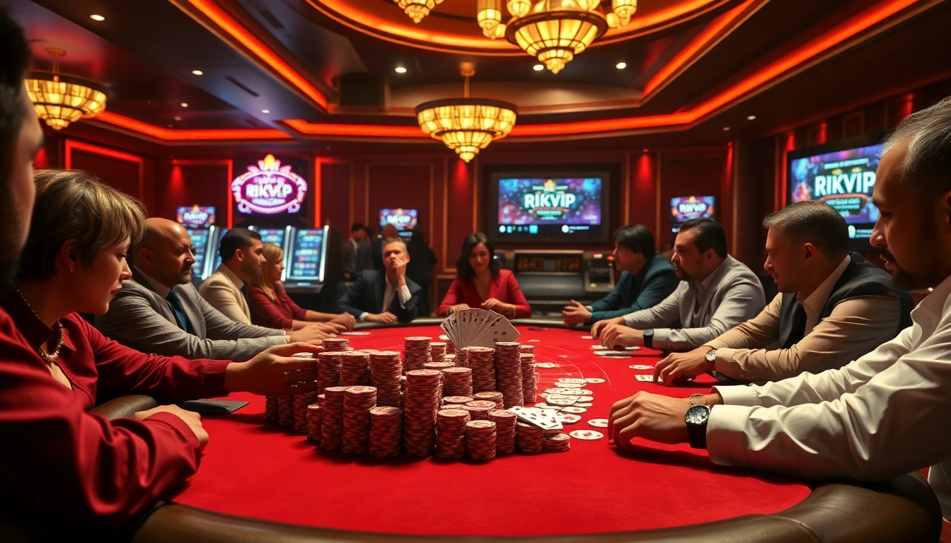 Experience thrill and strategy at the Rikvip poker table, featuring high-stakes gameplay.