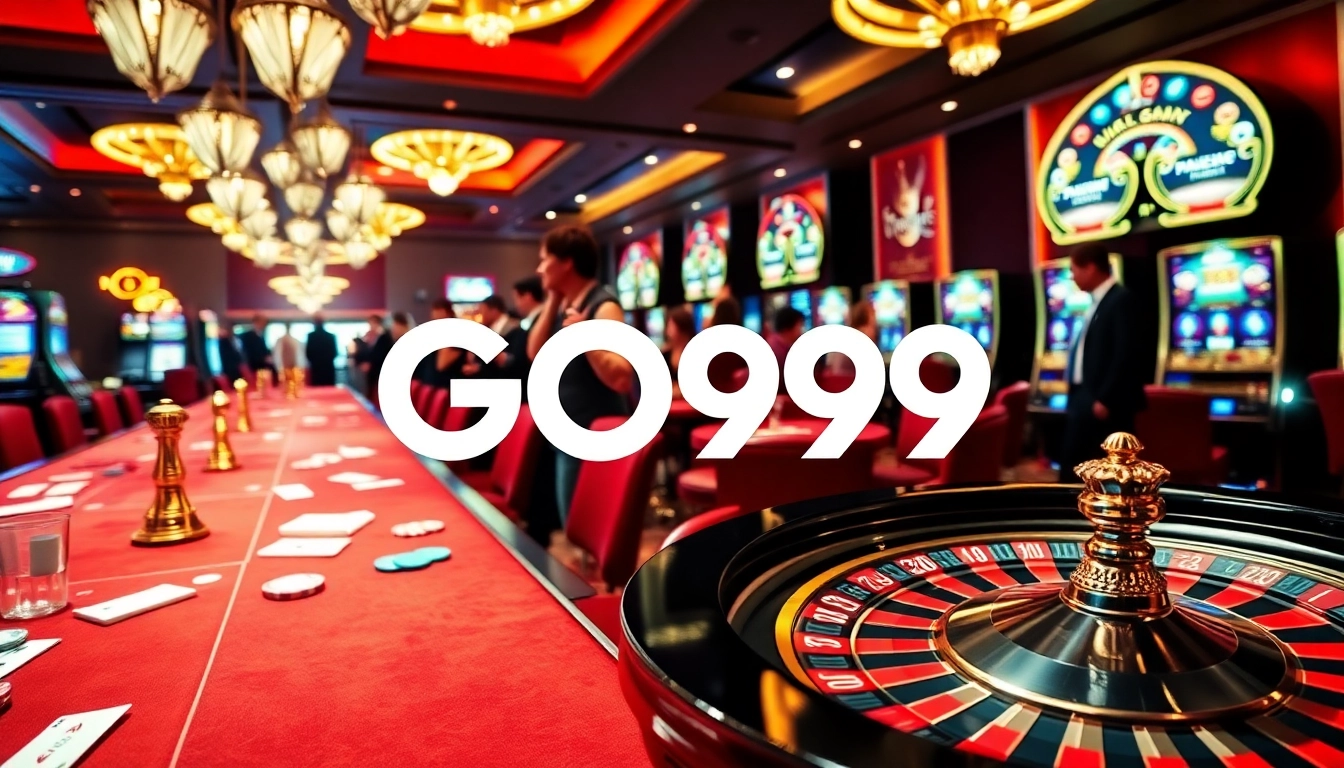 Experience the thrill of GO99 with vibrant casino games, lively players, and luxurious decor.