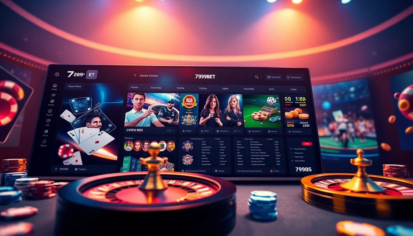 Engaging online gambling interface with 789BET branding, showcasing vibrant gaming elements.