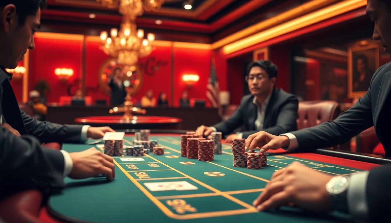 SBOBet betting action at a luxury poker table with vibrant chips and cards.
