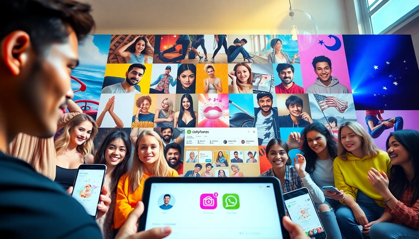 OnlyFans Search collage showcasing diverse creators and vibrant profiles.