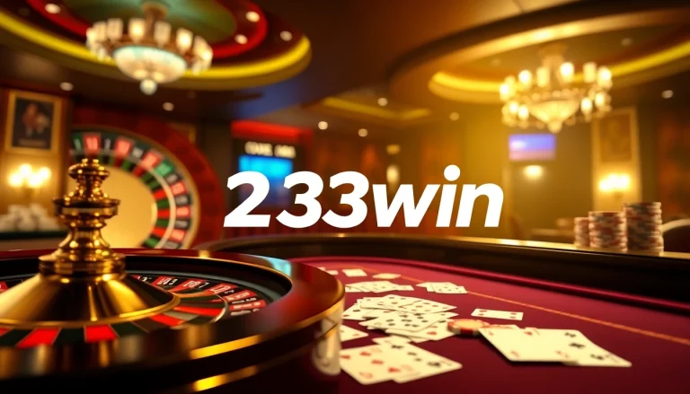 Experience the thrill of winning at 23win with vibrant casino tables and colorful poker chips.