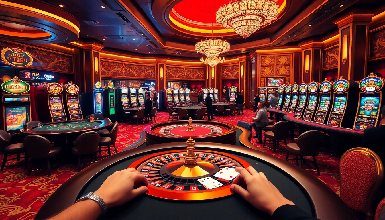 Experience the thrill of playing at 789f with vibrant casino tables and engaged players.