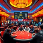 Experience thrilling games at VVJL Casino with poker tables and vibrant slot machines.